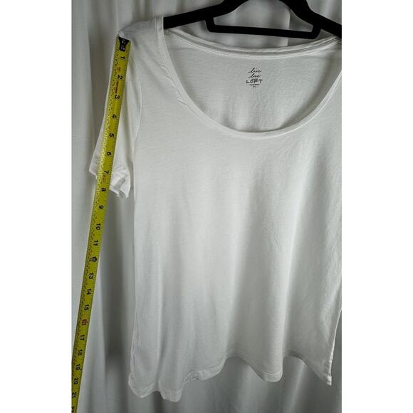 Ann Taylor LOFT Soft Short Sleeves T-Shirt, White, Sz: M, 56-21 - Picture 7 of 15